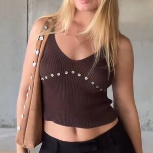 Brown DAE resort tank top